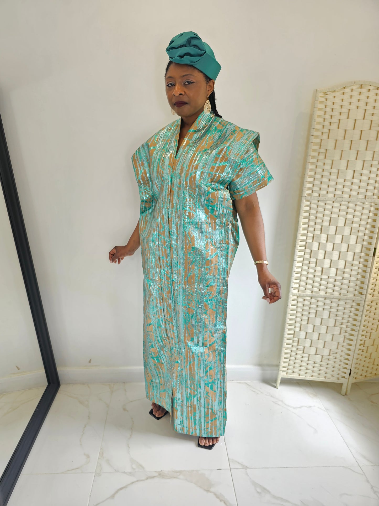 ADAEZE BOUBOU MAXI DRESS WITH HEADPIECE