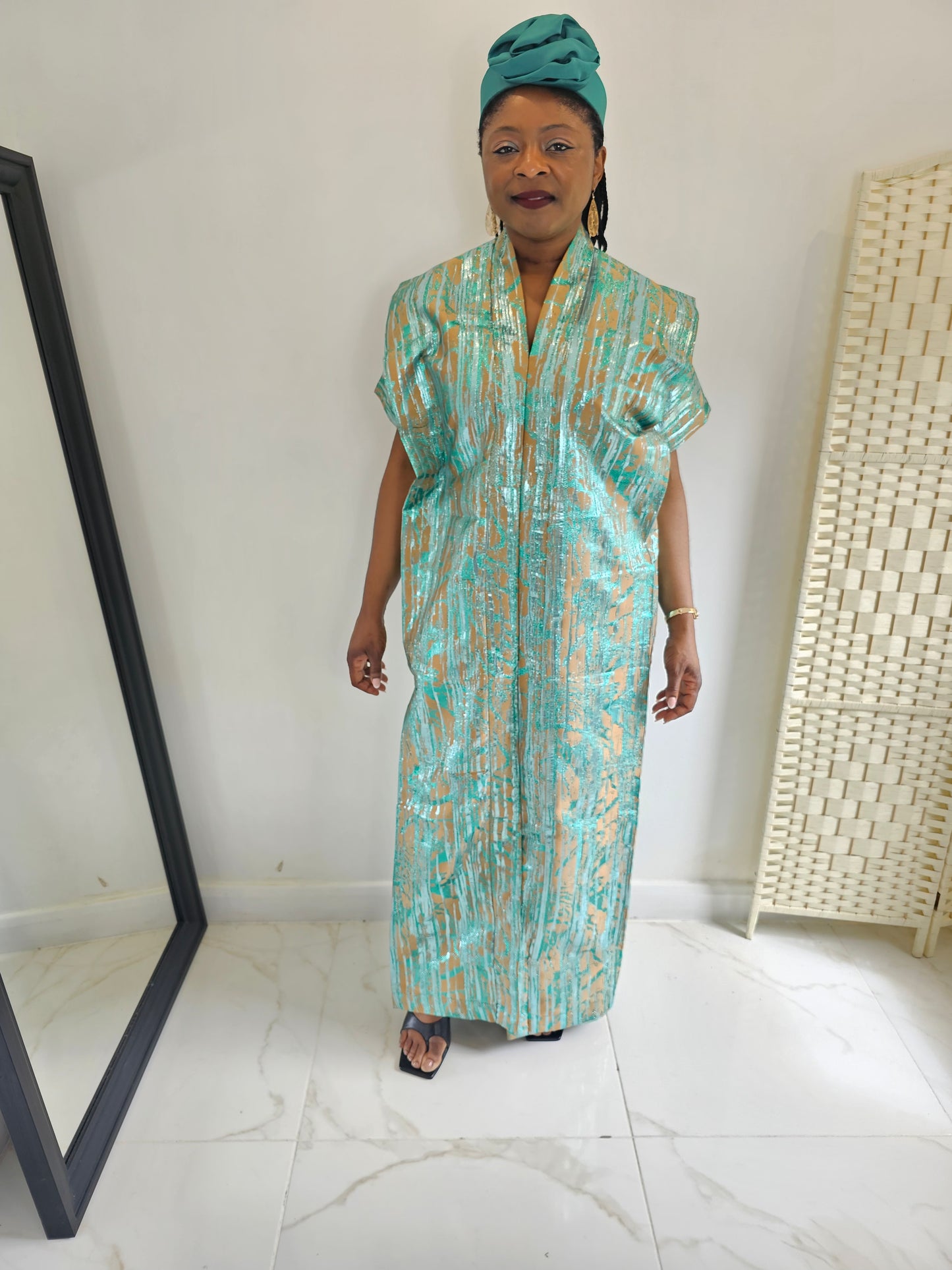 ADAEZE BOUBOU MAXI DRESS WITH HEADPIECE