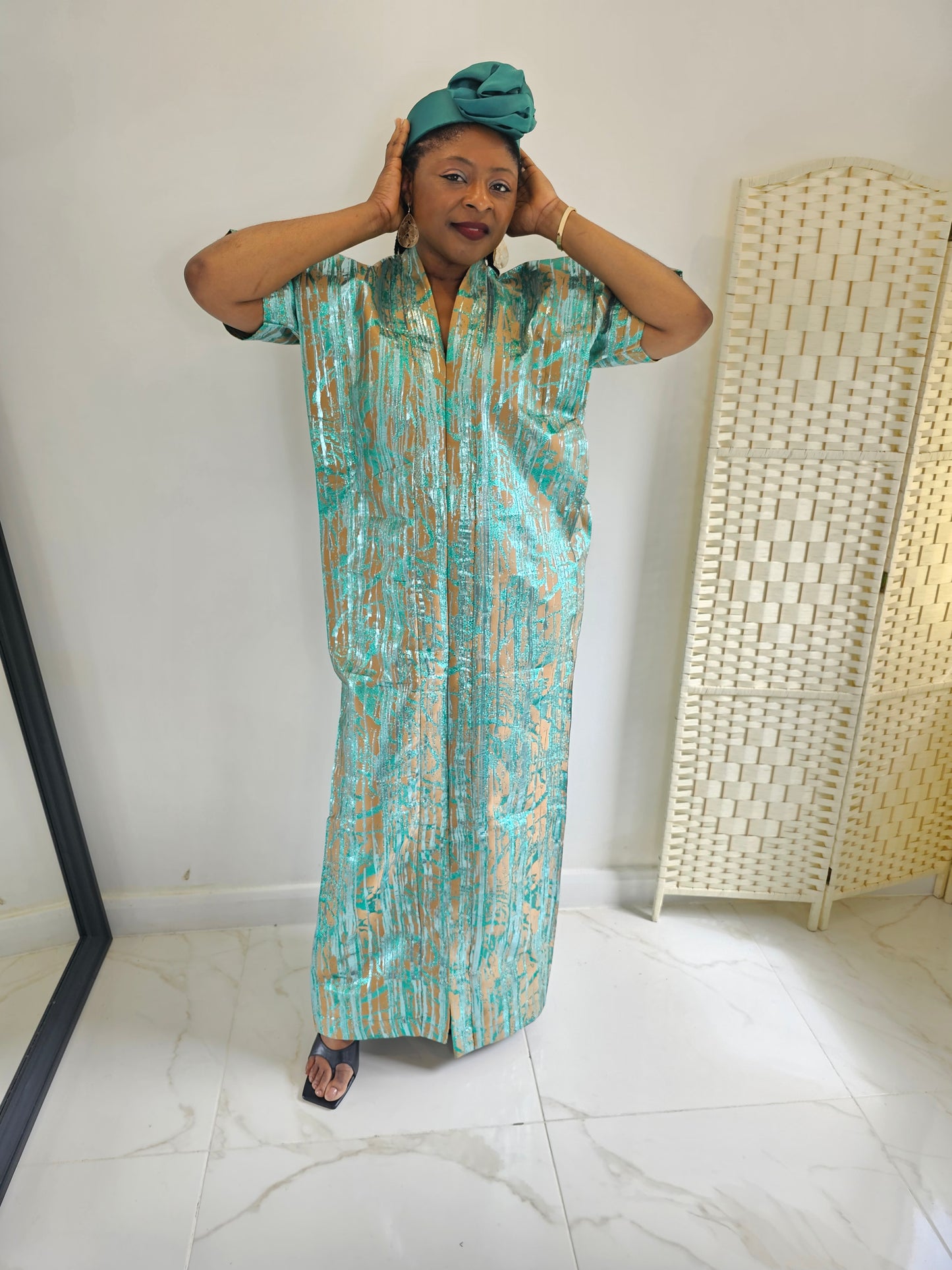 ADAEZE BOUBOU MAXI DRESS WITH HEADPIECE