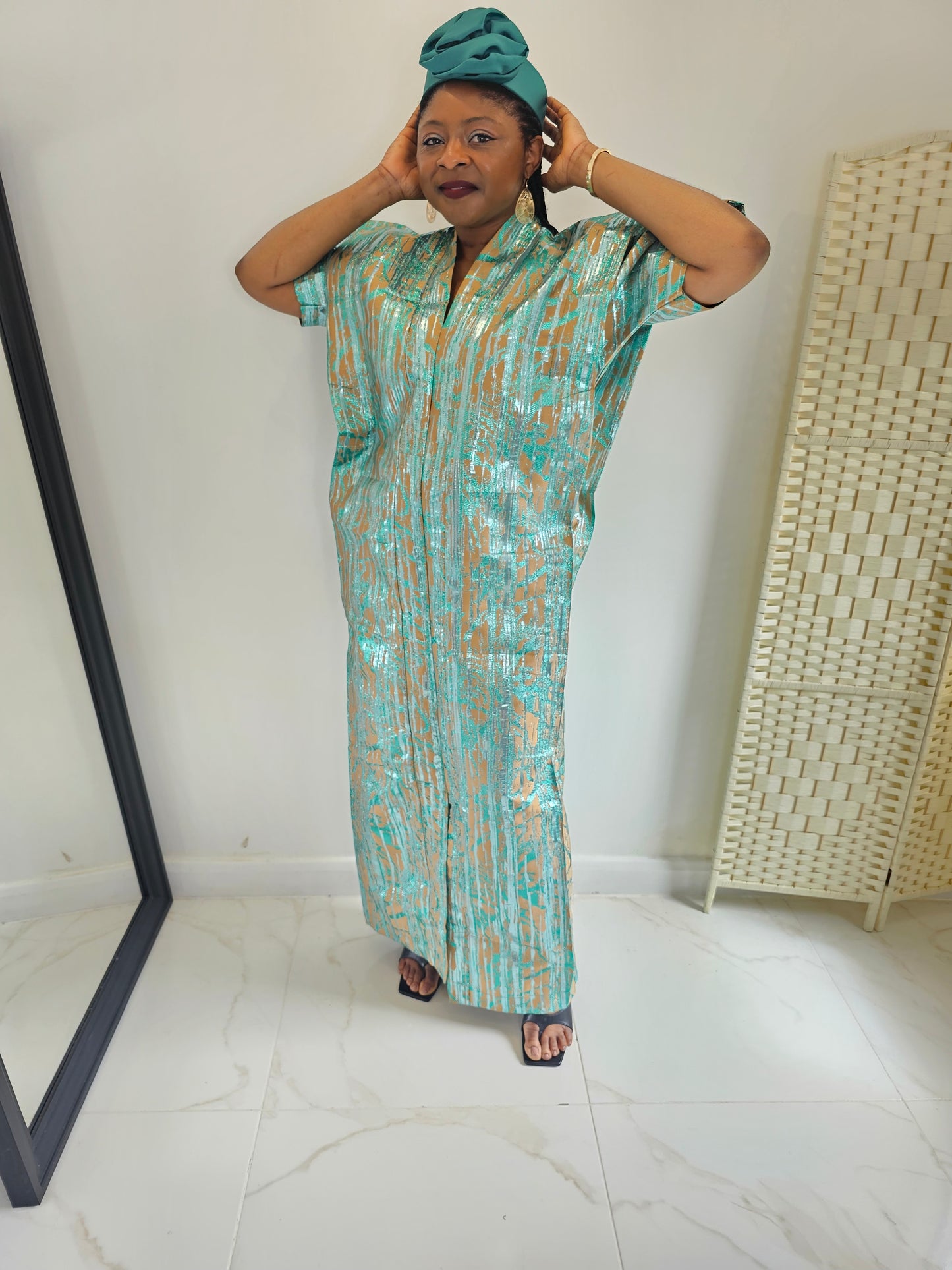 ADAEZE BOUBOU MAXI DRESS WITH HEADPIECE
