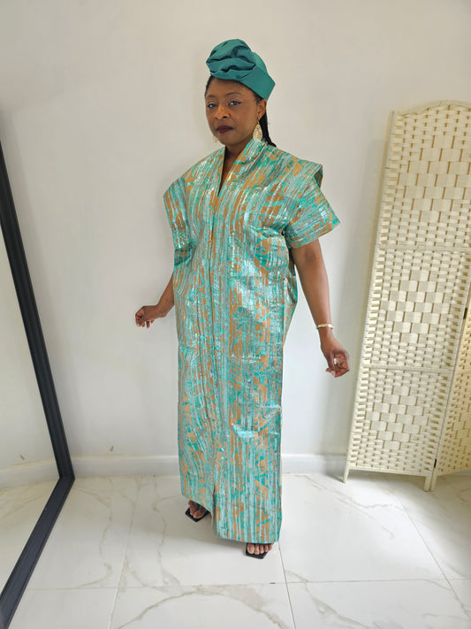 ADAEZE BOUBOU MAXI DRESS WITH HEADPIECE