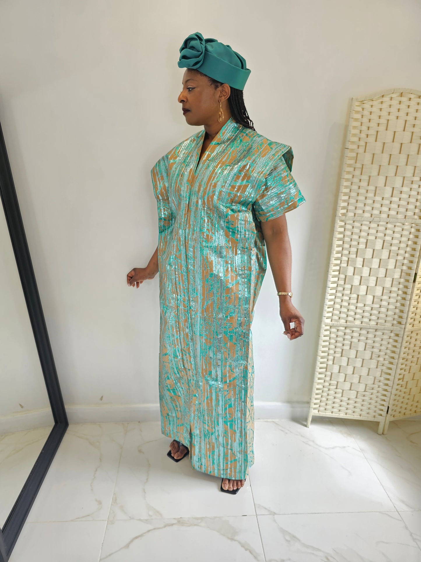ADAEZE BOUBOU MAXI DRESS WITH HEADPIECE