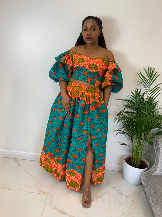 YINKA CROP TOP & MAXI SKIRT SET