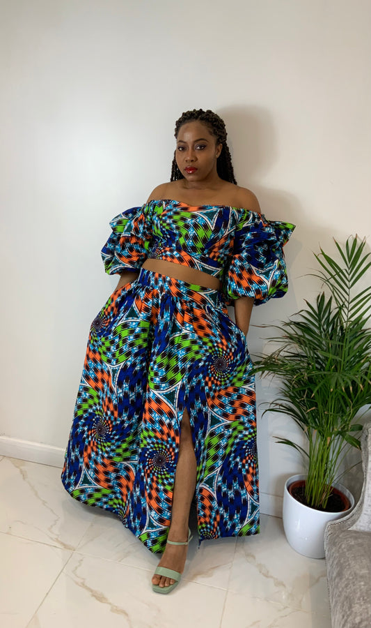 NMA CROP TOP AND MAXI SKIRT SET