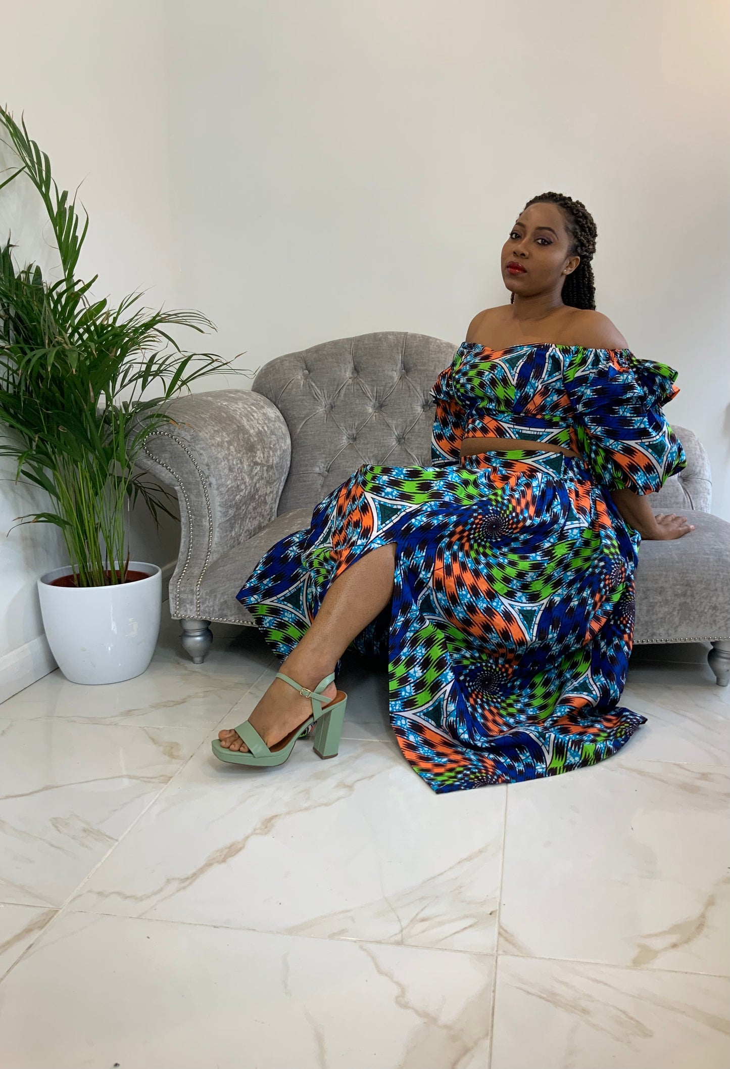 NMA CROP TOP AND MAXI SKIRT SET