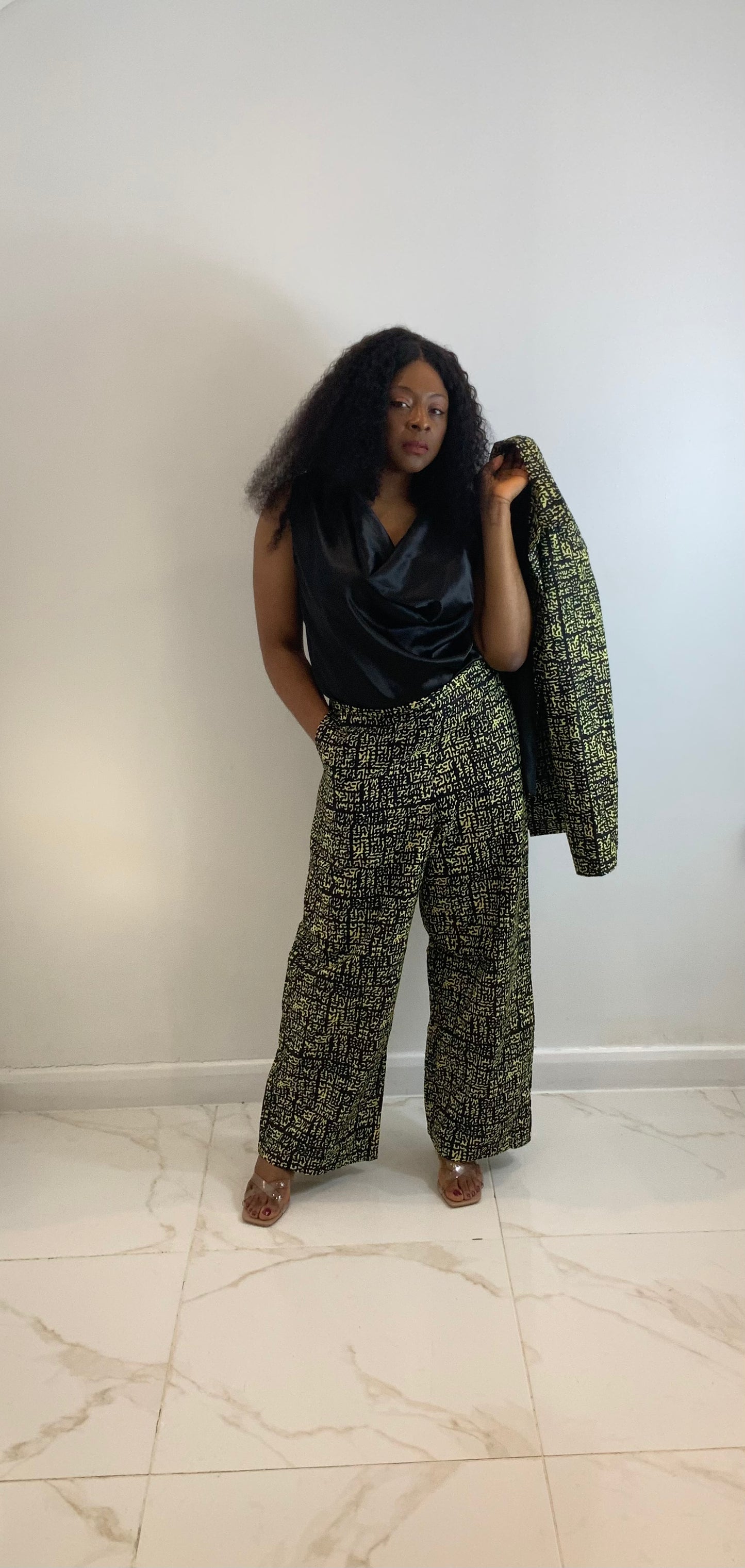 AFRICAN PRINT OVERSIZE GRACIE JACKET, BLOUSE AND TROUSER SET