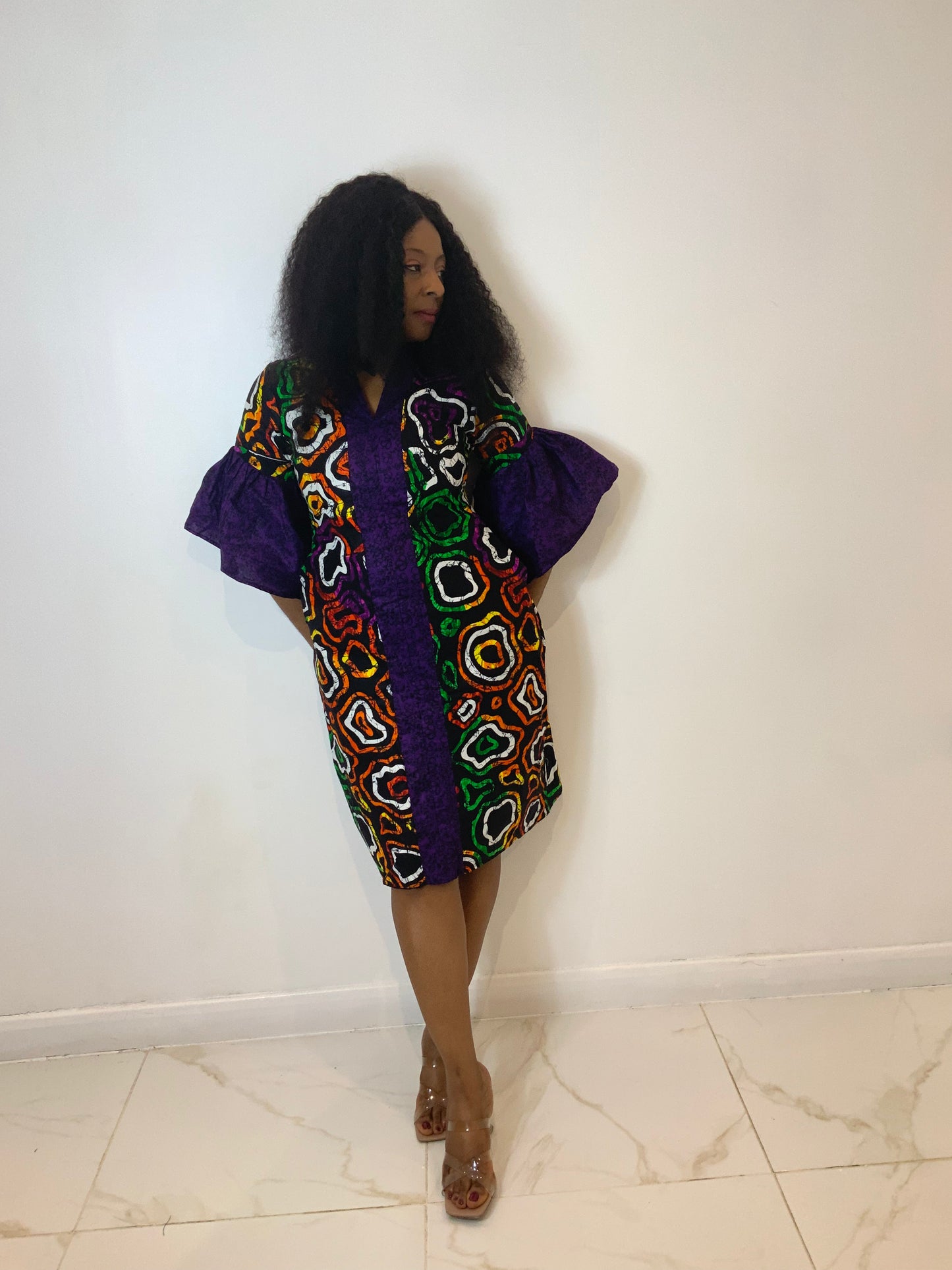 AFRICAN PRINT SHERI DRESS
